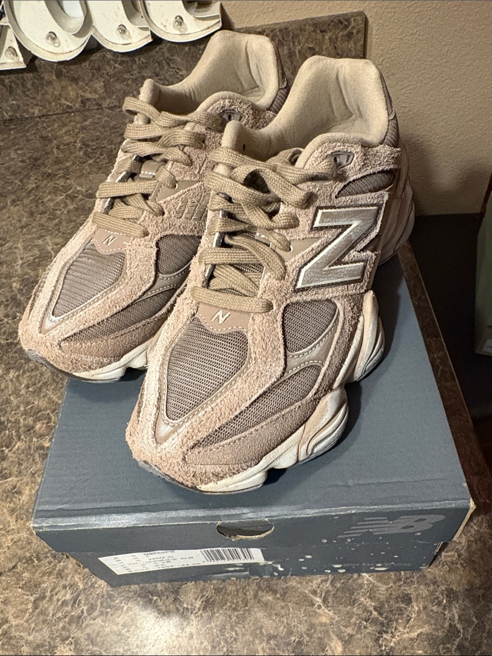 New Balance Beige and Taupe Sneakers
